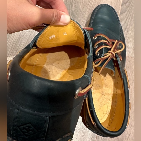 Men's Vibram dark blue leather loafers / boat shoes, size 11 - Picture 9 of 9